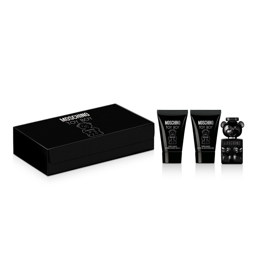 MOSCHINO Toy Boy Black Bear Set mens perfume fragrance shower gel shave balm